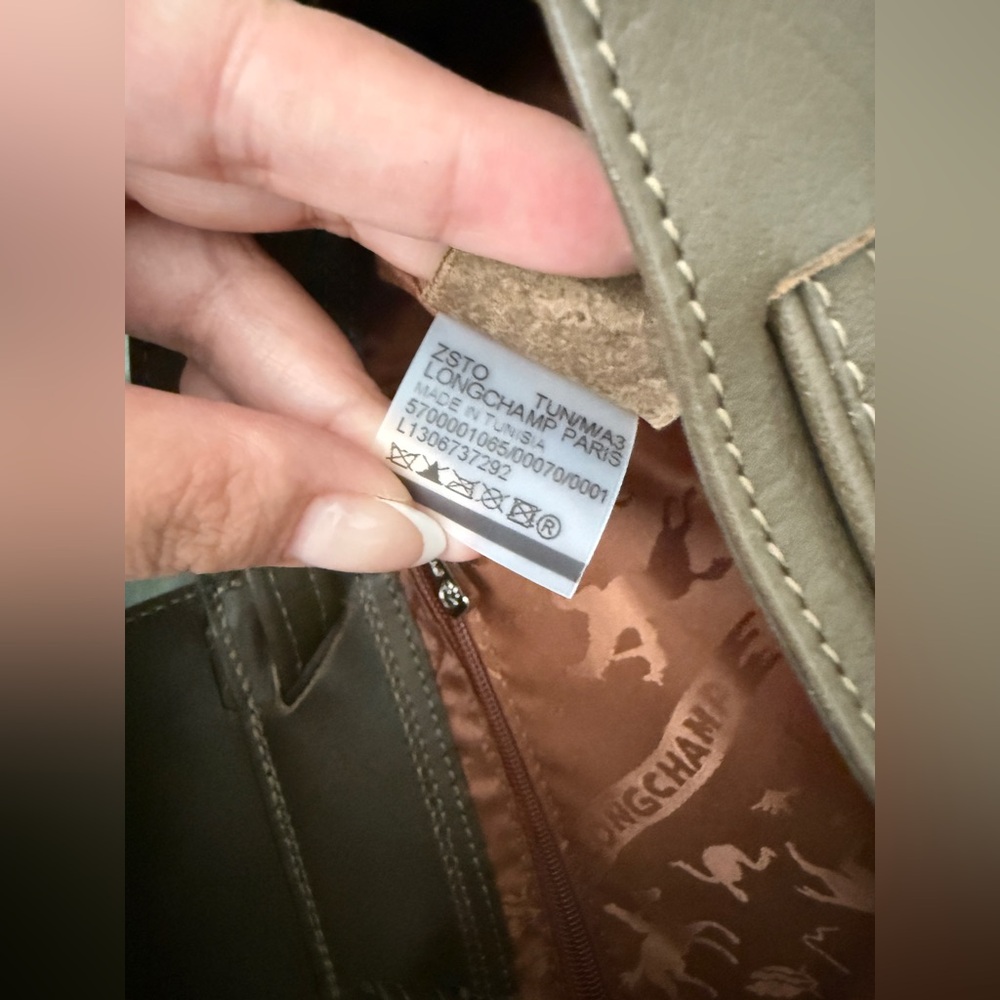 New Longchamp li pliage cuir xs backpack olive green - Picture 8 of 9